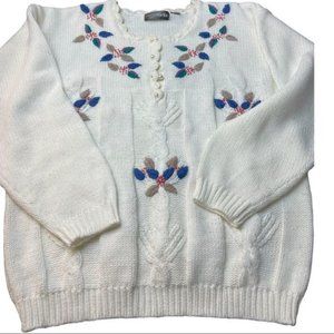 Yarnworks Sweater Womens White See Photos for Size